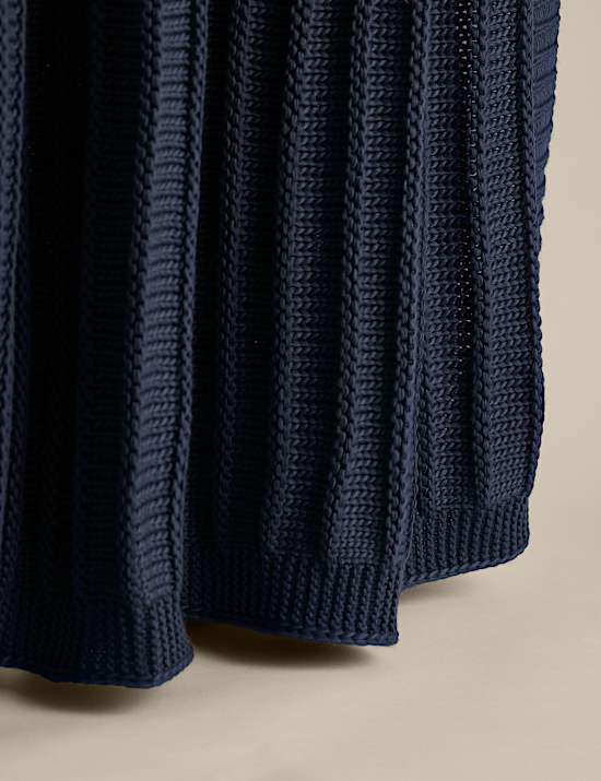 Ribbed Knitted Throw