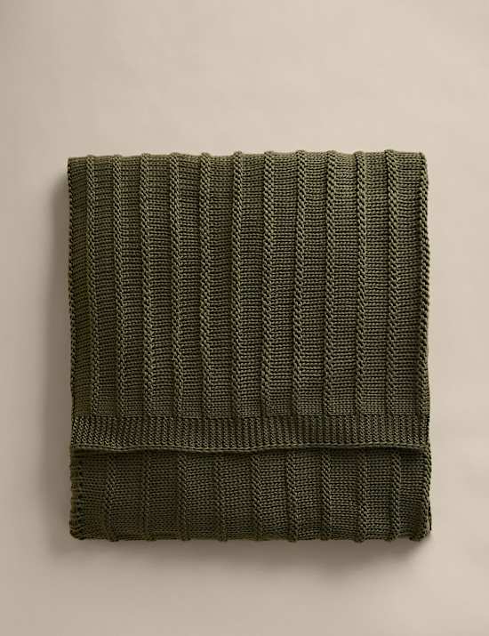 Ribbed Knitted Throw