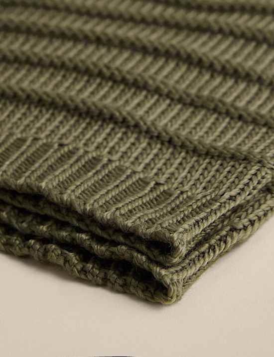 Ribbed Knitted Throw