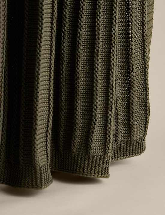 Ribbed Knitted Throw