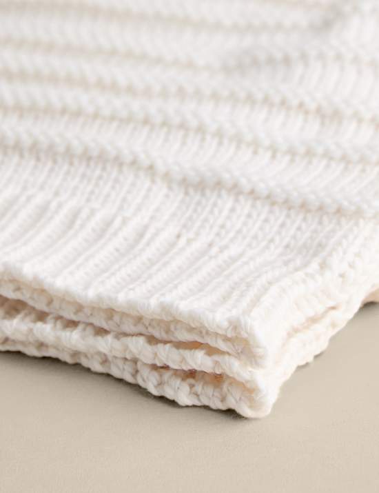 Ribbed Knitted Throw