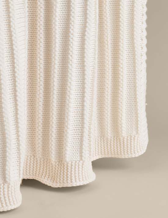 Ribbed Knitted Throw