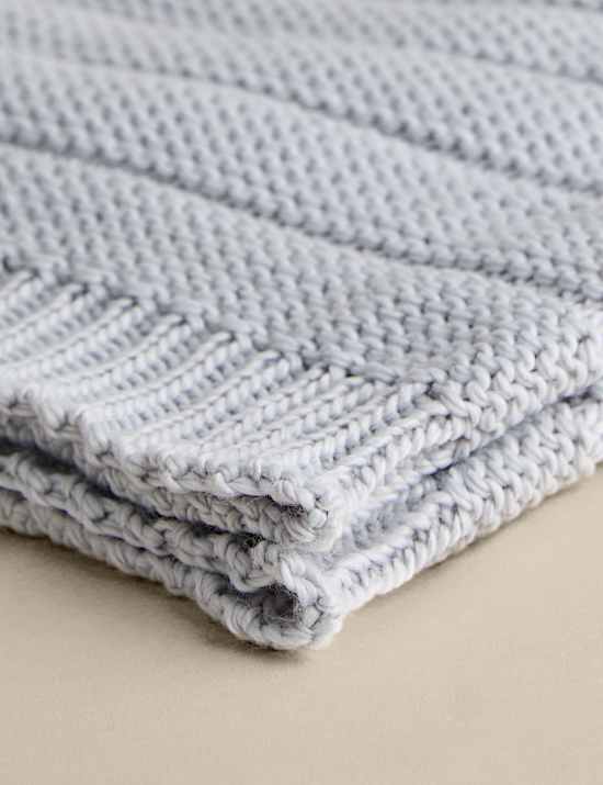 Ribbed Knitted Throw