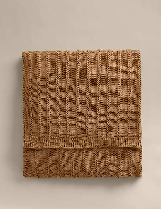 Ribbed Knitted Throw