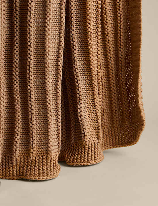 Ribbed Knitted Throw