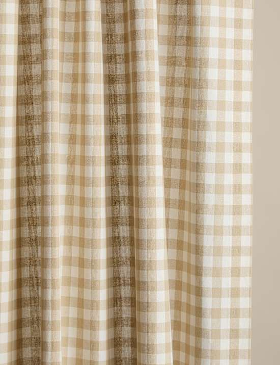 Pure Cotton Gingham Semi-Sheer Multiway Curtains