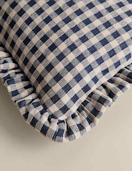 Chenille Woven Gingham Bolster Cushion