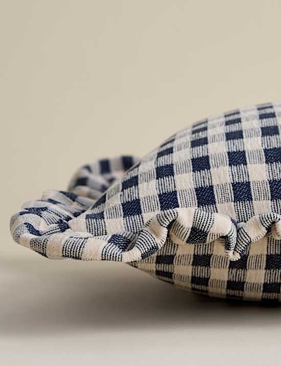 Chenille Woven Gingham Bolster Cushion