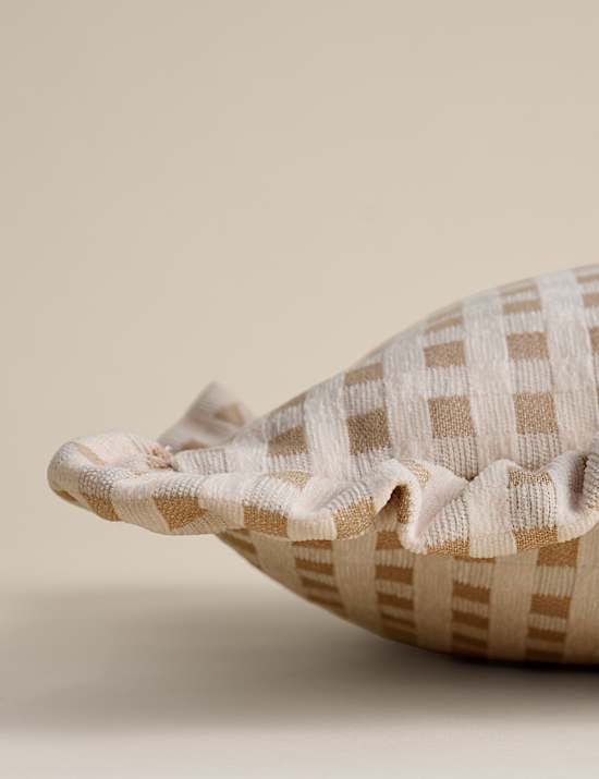 Chenille Woven Gingham Bolster Cushion