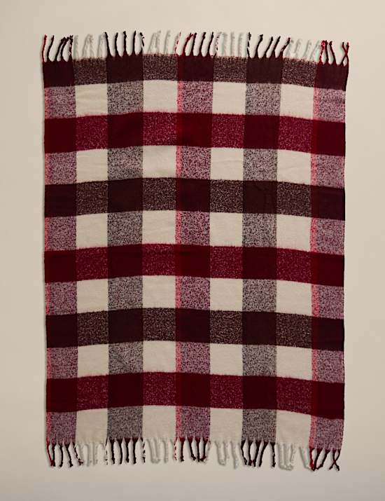 Faux Mohair Checked Throw