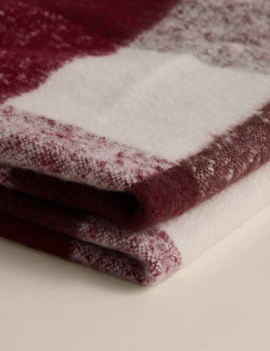 Faux Mohair Checked Throw