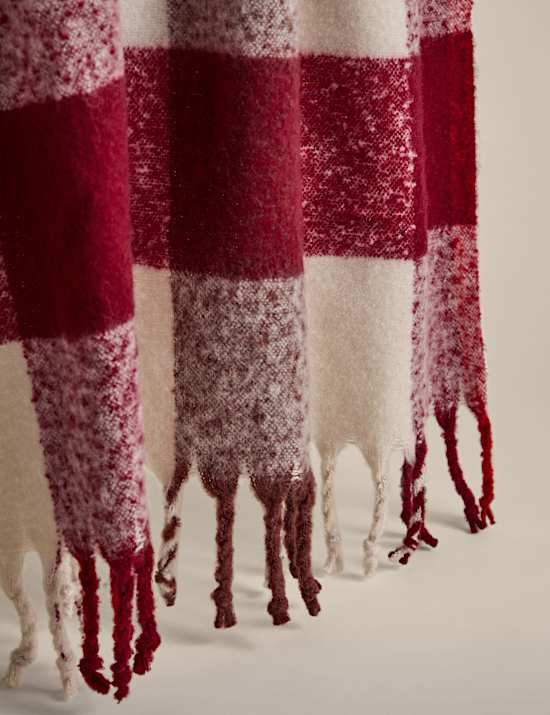 Faux Mohair Checked Throw