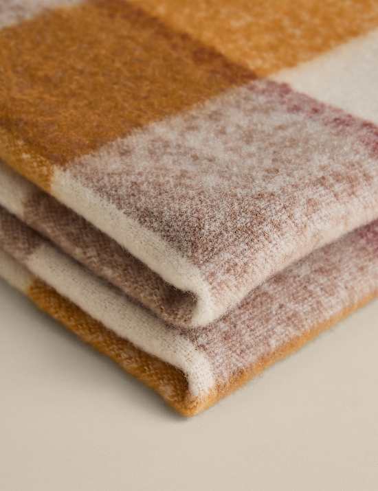 Faux Mohair Checked Throw