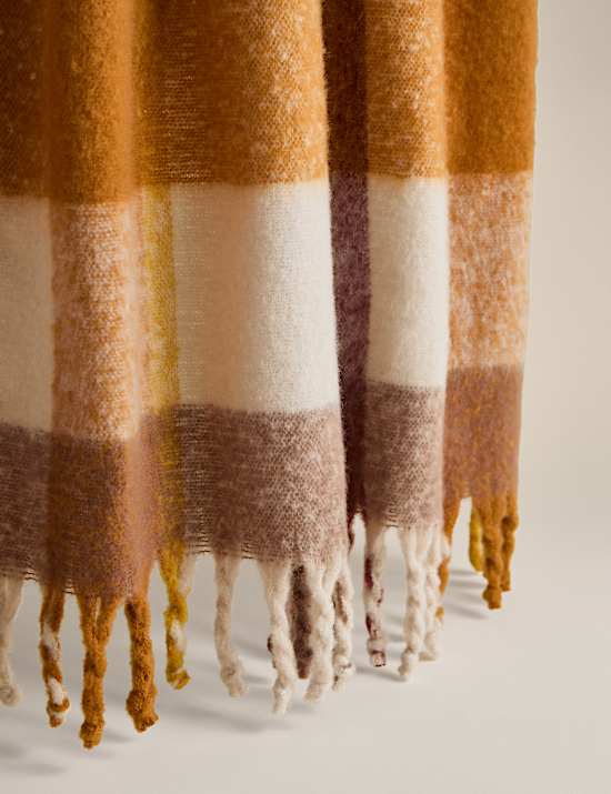 Faux Mohair Checked Throw
