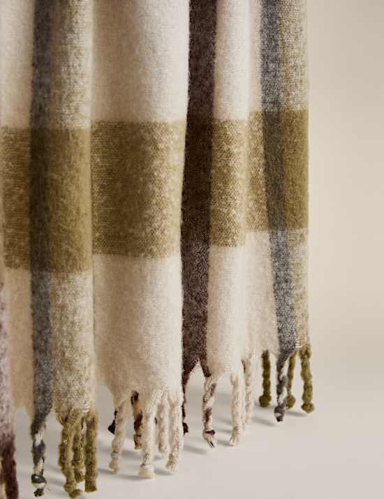 Plaid imitation mohair à carreaux