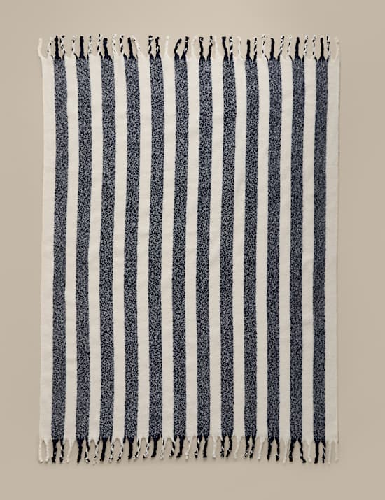 Faux Mohair Striped Throw