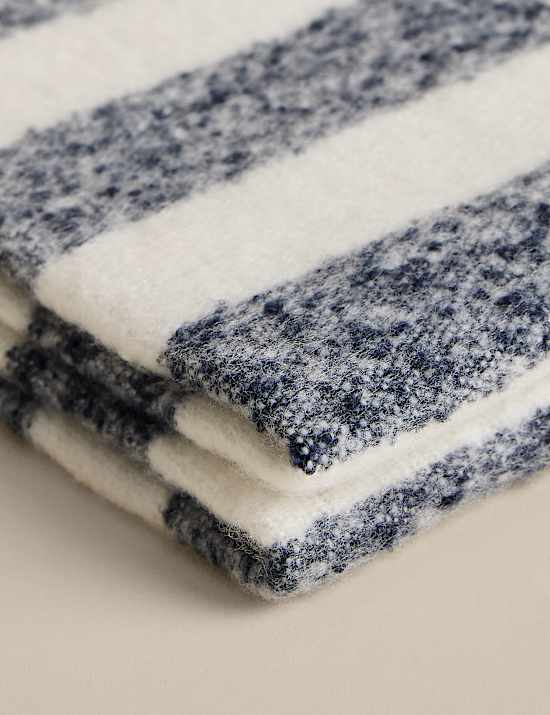 Faux Mohair Striped Throw