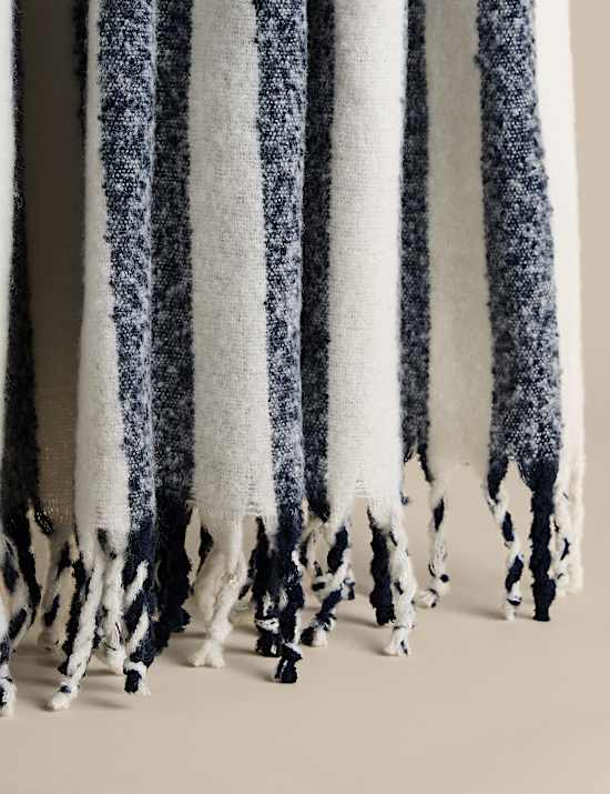 Faux Mohair Striped Throw