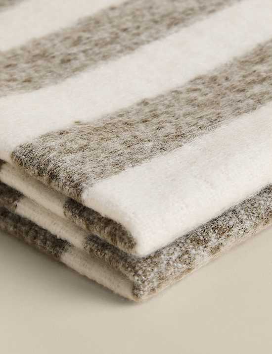 Faux Mohair Striped Throw