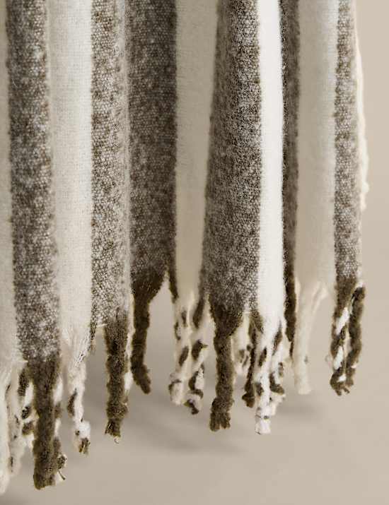 Faux Mohair Striped Throw