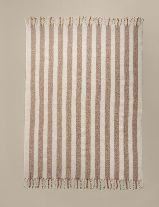 Faux Mohair Striped Throw