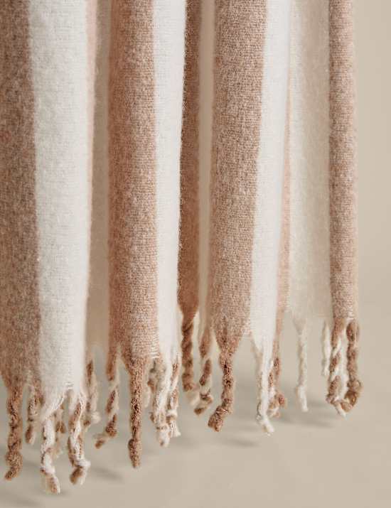 Faux Mohair Striped Throw