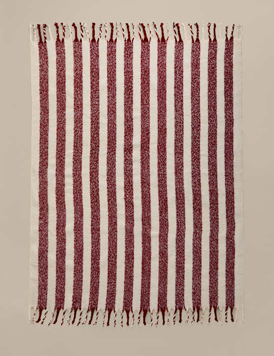 Faux Mohair Striped Throw