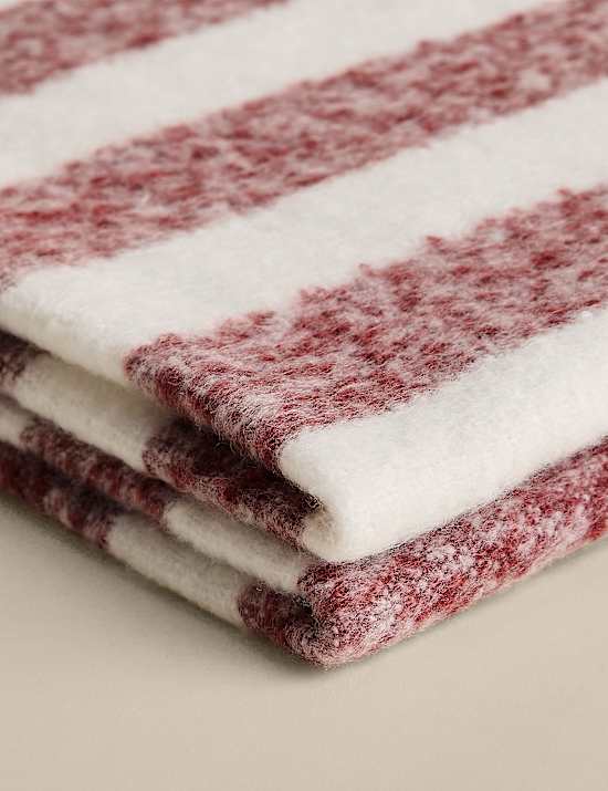 Faux Mohair Striped Throw