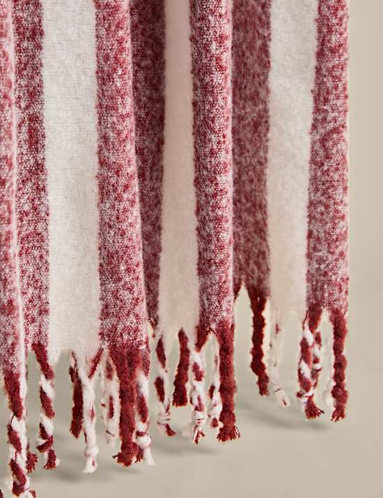 Faux Mohair Striped Throw