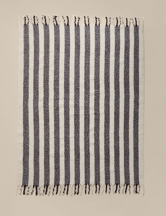 Faux Mohair Striped Throw