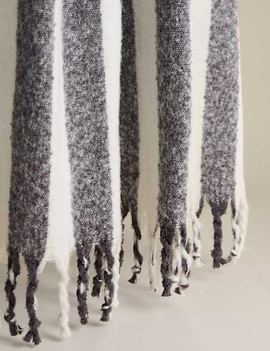 Faux Mohair Striped Throw