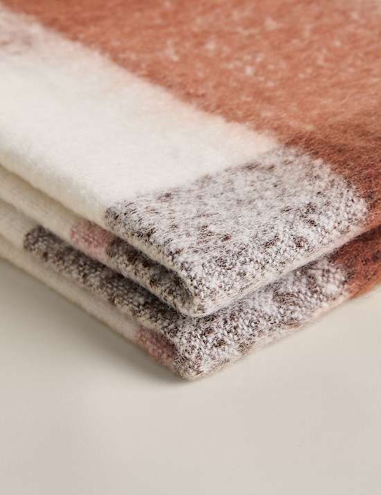 Faux Mohair Checked Throw