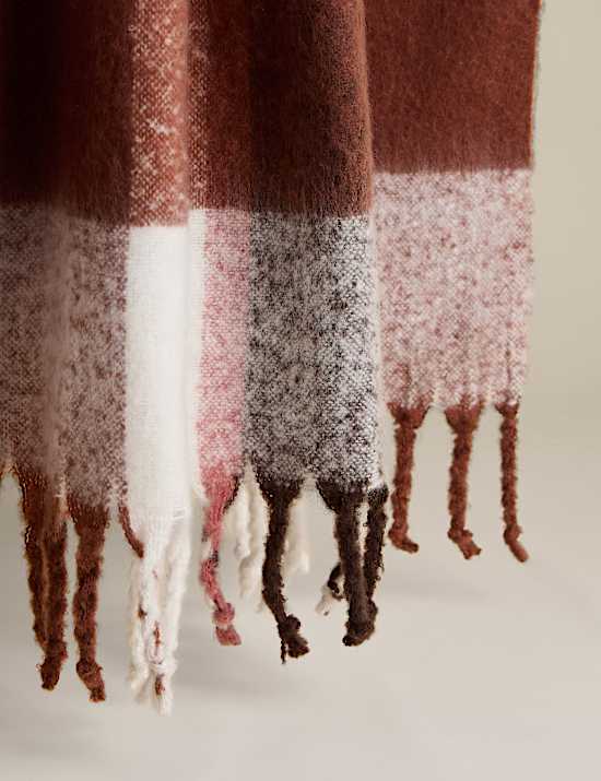 Faux Mohair Checked Throw