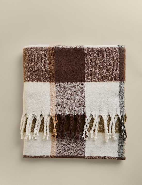 Faux Mohair Checked Throw