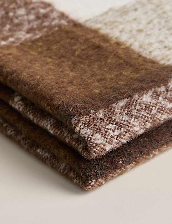 Faux Mohair Checked Throw