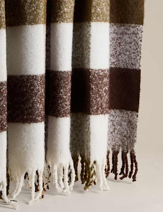Faux Mohair Checked Throw