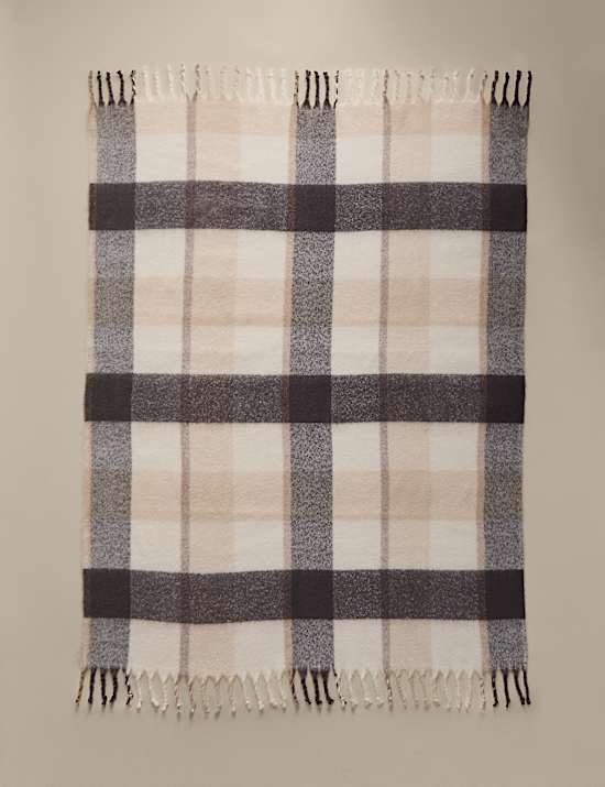 Faux Mohair Checked Throw