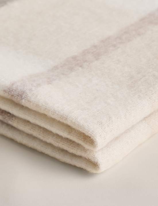 Faux Mohair Checked Throw