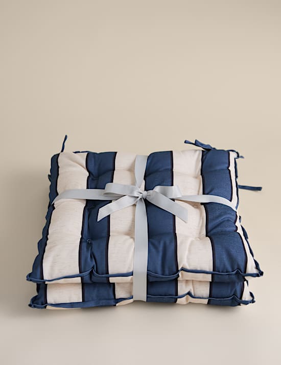 2 Pack Striped Outdoor Seat Pads