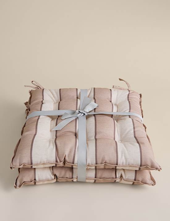 2 Pack Striped Outdoor Seat Pads