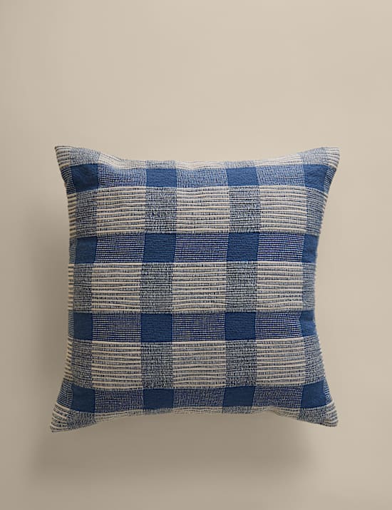 Pure Cotton Checked Textured Cushion