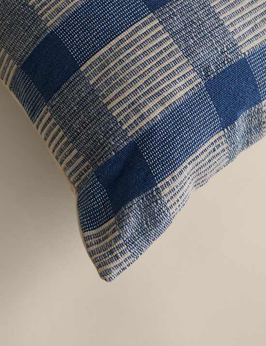 Pure Cotton Checked Textured Cushion