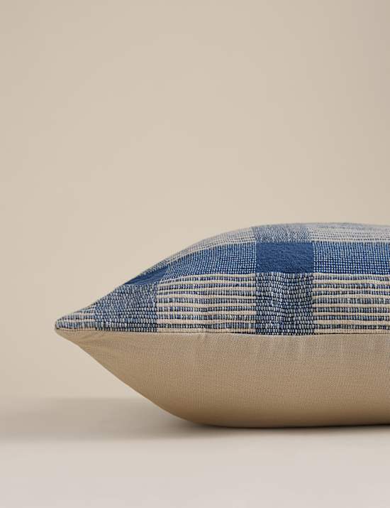 Pure Cotton Checked Textured Cushion