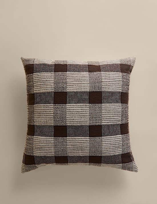 Pure Cotton Checked Textured Cushion