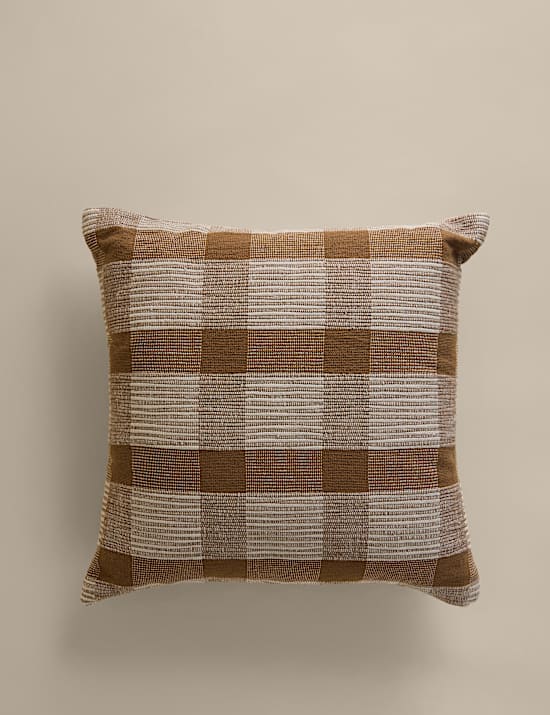 Pure Cotton Checked Textured Cushion
