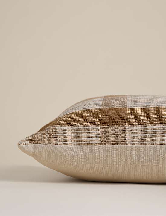 Pure Cotton Checked Textured Cushion