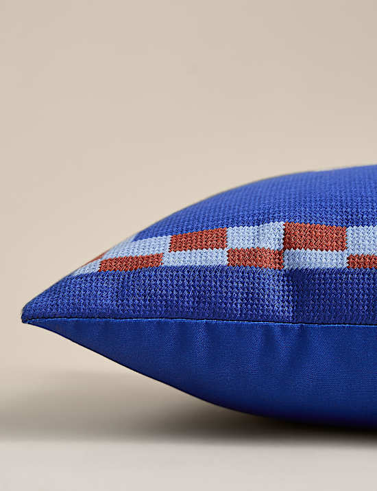 Iconic Slogan Needlepoint Bolster Cushion