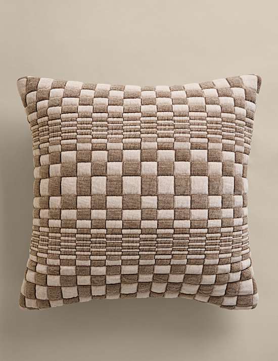 Chenille Checked Quilted Cushion