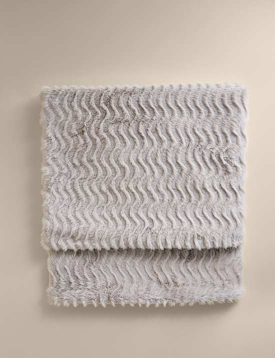 Faux Fur Feathered Throw