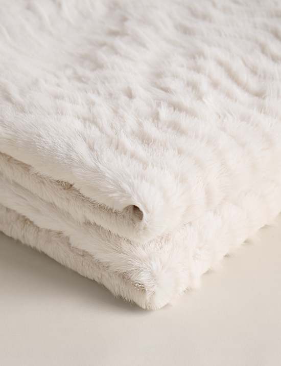 Faux Fur Feathered Throw